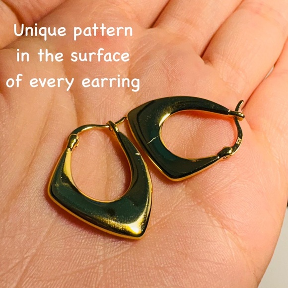 Gold Hoop Earrings minimal gold Sterling silver vermeil - Picture 6 of 8